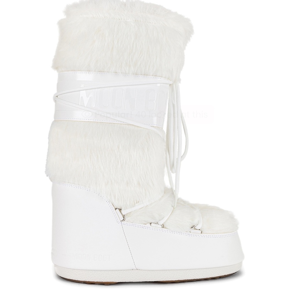 Moon Boot Faux Fur Platform Winter Boot in Optical White